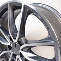 AMG 19 inch 5-double-spoke titanium grey A-Class W177 genuine Mercedes-Benz rim set  | A17740117007X21-B