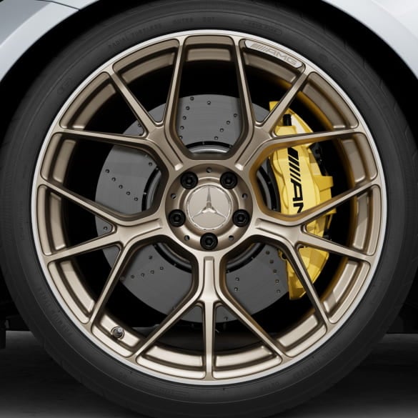 AMG 21 inch forged wheels AMG GT C192 cross spokes Golden Genuine Mercedes-AMG