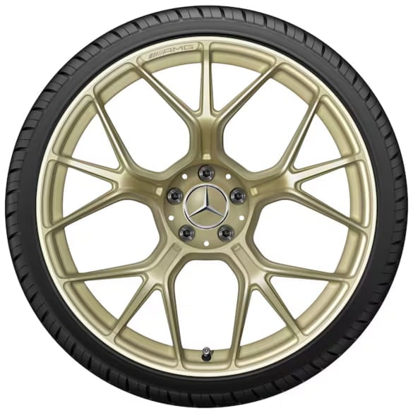 AMG 21 inch forged wheels AMG GT C192 cross spokes Golden | A1924011300/1400 1X71 AMG 21 inch forged wheels AMG GT C192 cross spokes Golden | A1924011300/1400 1X71