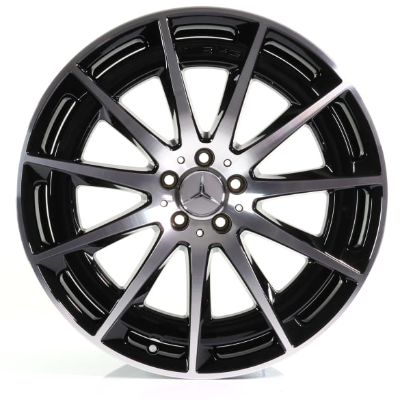 AMG 21 inch rim set EQS V297 multi-spoke-design black high-sheen genuine Mercedes-AMG