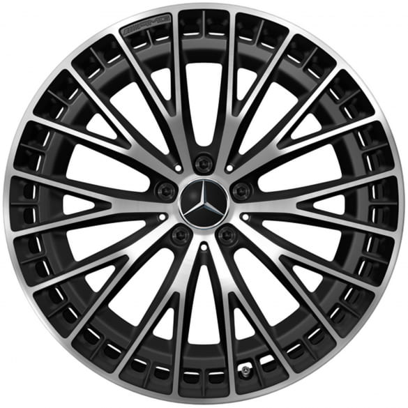 AMG 43/53 21 inch wheels multi spokes EQE V295 black matt high sheen Genuine Mercedes-AMG