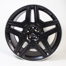 21 inch 63 AMG 5-double-spoke rims black matt M-Class W166 | A16640123027X71-B