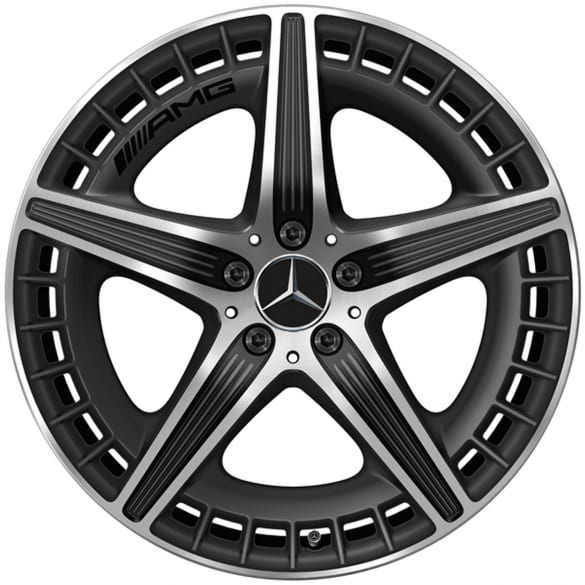 AMG 43/53 20 inch wheels 5-spokes EQE V295 black matt high sheen Genuine Mercedes-AMG