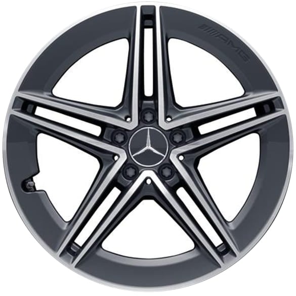 C63 AMG 19 inch wheels W205 Sedan 5 double spokes tantalum grey Genuine Mercedes-AMG