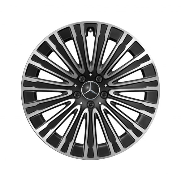 20 inch wheels multi spokes EQE V295 black high sheen Genuine Mercedes-Benz