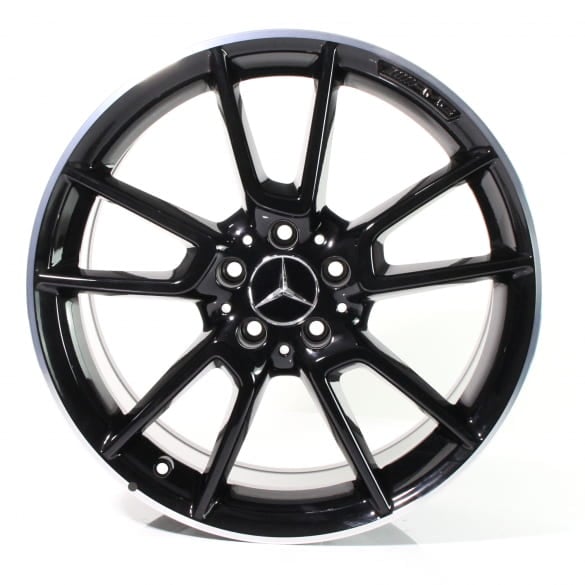 AMG 19 inch rim set C-Class 205 5-double-spoke-design black high-sheen genuine Mercedes-Benz