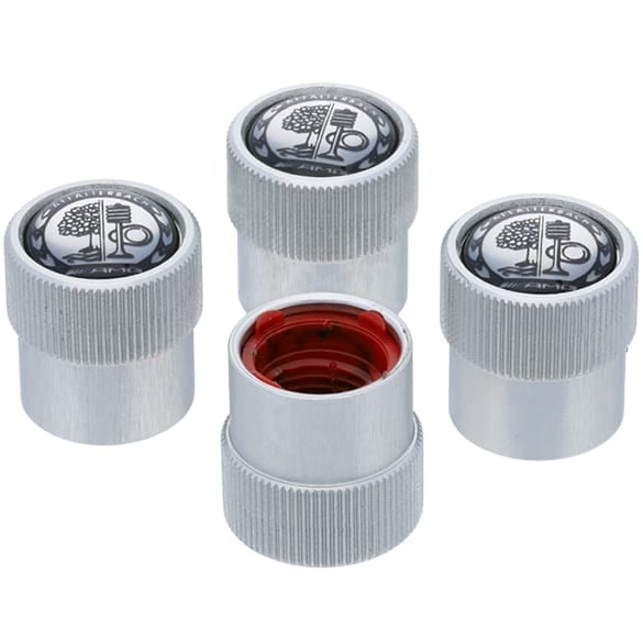 Genuine AMG valve caps satin silver set 4 pieces