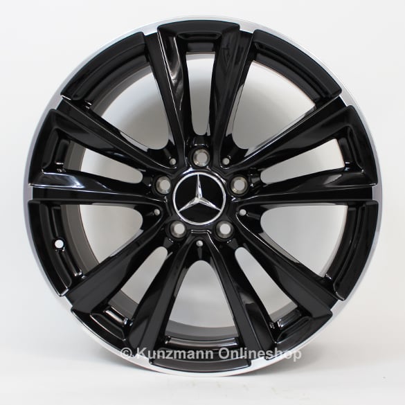 18 inch wheels set | 5-twin-spoke wheel | black polished | CLA W117 | Genuine Mercedes-Benz | A24640106007X72-CLA