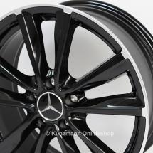 18 inch wheels set | 5-twin-spoke wheel | black polished | CLA W117 | Genuine Mercedes-Benz | A24640106007X72-CLA