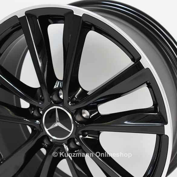 18 inch wheels set | 5-twin-spoke wheel | black polished | CLA W117 | Genuine Mercedes-Benz | A24640106007X72-CLA 18 inch wheels set | 5-twin-spoke wheel | black polished | CLA W117 | Genuine Mercedes-Benz | A24640106007X72-CLA