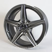 AMG 18-inch alloy wheel set | C-Class W205 | 5-spoke wheel | titanium gray | A2054011100/12007X21-Satz