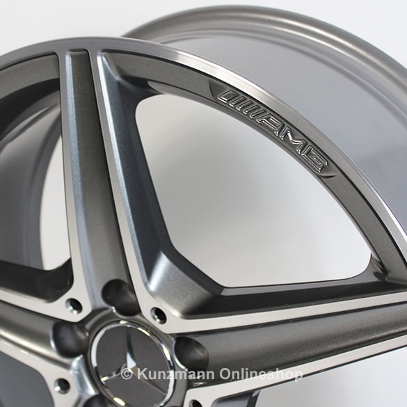 AMG 18-inch alloy wheel set | C-Class W205 | 5-spoke wheel | titanium gray | A2054011100/12007X21-Satz