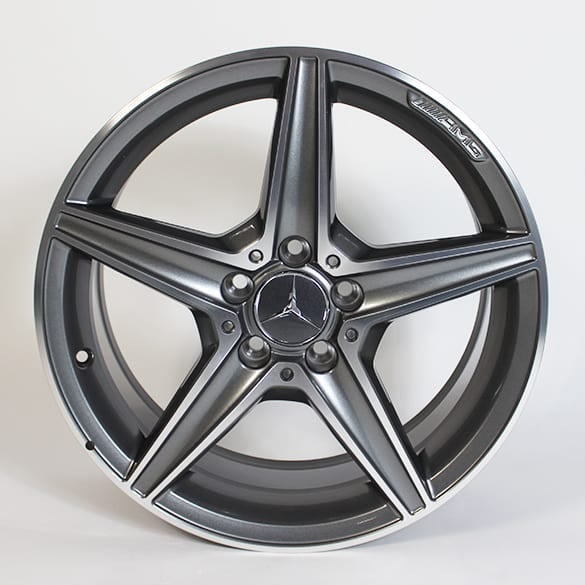 AMG 18-inch alloy wheel set C-Class W205 5-spoke wheel titanium gray