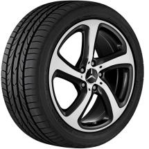 18-inch wheel set 5-spoke wheel E-Class W213 black shiny original Mercedes-Benz | A2134013200/3300-7X23