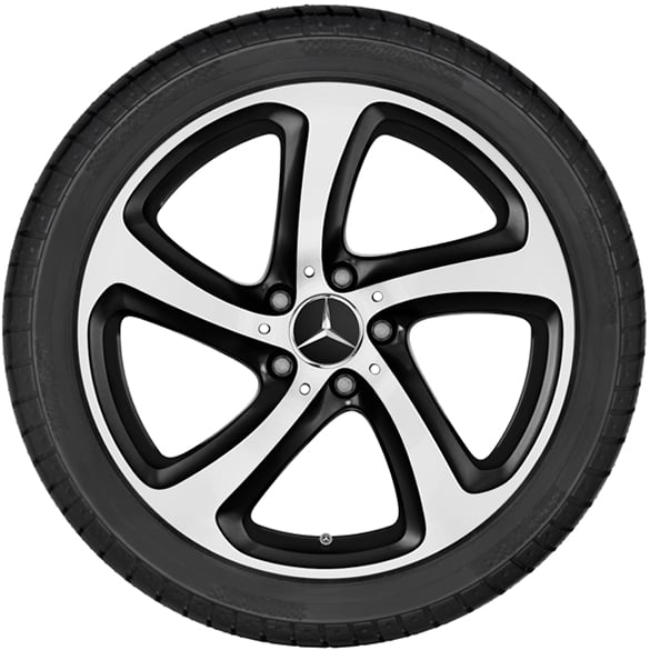 18-inch wheel set 5-spoke wheel E-Class W213 black shiny original Mercedes-Benz | A2134013200/3300-7X23