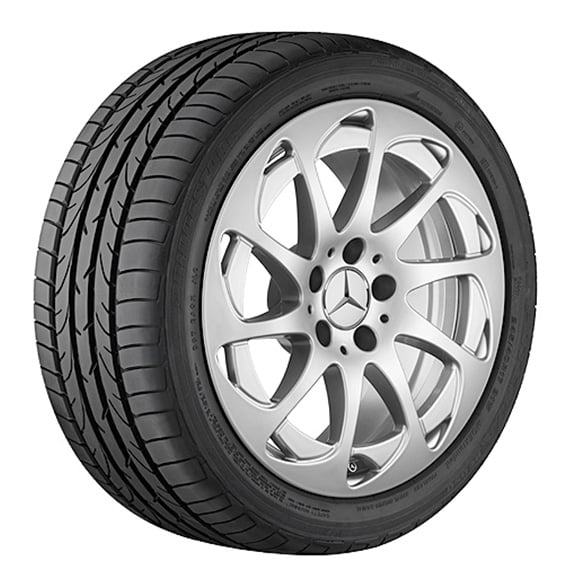 17-inch alloy wheel set 10-spoke titanium silver SL R231 genuine Mercedes-Benz | A23140124029765-Satz