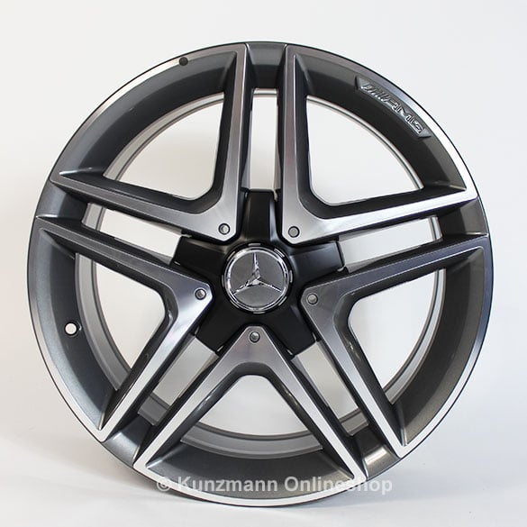 AMG 18-inch alloy wheel set A-Class W176 5-twin-spoke wheel from the A45 AMG titanium gray