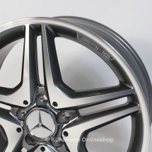 AMG 18 inch rim set | A-Class W176 | 5-Double-Spoke | himalaya grey | A17640103027X21-W176-AMG