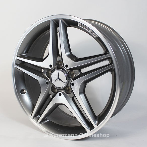 Original AMG 18 inch rim set A-Class W176 5-Double-Spoke himalaya grey