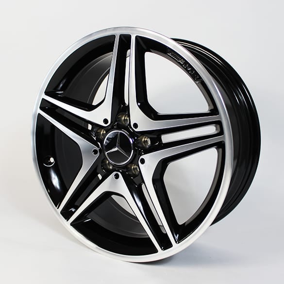 AMG 18 inch rim set | A-Class W176 | 5-Double-Spoke | black | A1764010302 7X23-W176