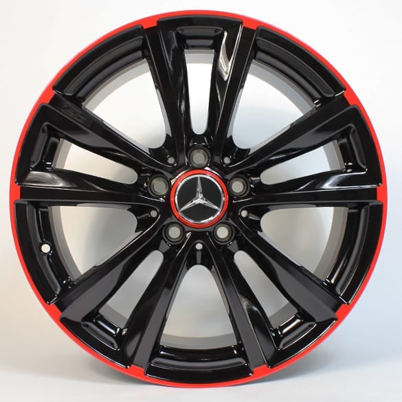 18 inch wheels set | 5-twin-spoke wheel | rim red | A-Class W176 | Genuine Mercedes-Benz | A24640106009Y23-A