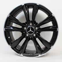 18 inch wheels set | 5-twin-spoke wheel | black polished  | A-Class W176 | Genuine Mercedes-Benz | A24640106007X72-B