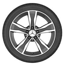 Mercedes-Benz 17 inch set of rims | C-Class W205 | 5-spoke wheel | tremolite gray | A20540108007X44-Satz