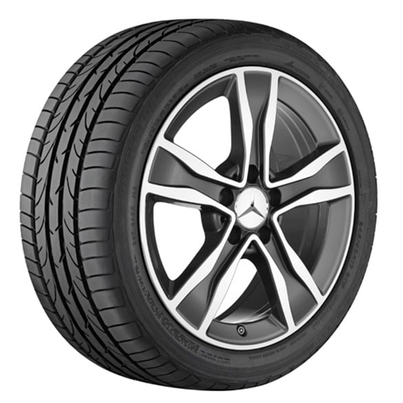 Mercedes-Benz 17 inch set of rims | C-Class W205 | 5-spoke wheel | tremolite gray | A20540108007X44-Satz