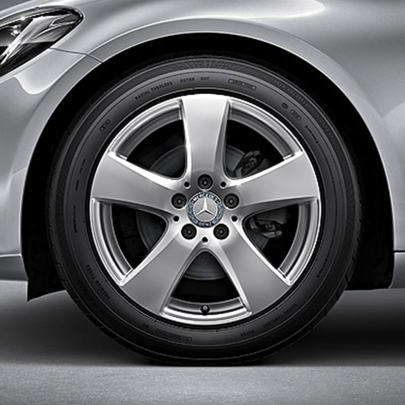 Mercedes-Benz 17 inch set of rims C-Class W205 5-spoke wheel vanadium silver
