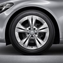 Mercedes-Benz 17 inch rims set of | C-Class W205 | 5-twin-spoke wheel | vanadium silver | A20540143007X45-Satz