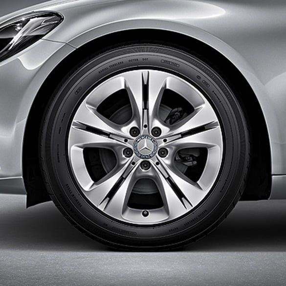 Mercedes-Benz 17 inch set of rims C-Class W205 5-twin-spoke wheel vanadium silver 