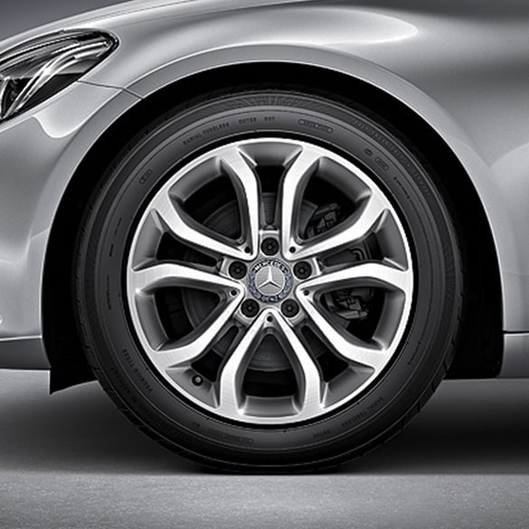 Mercedes-Benz 17 inch rims set of | C-Class W205 | 5-twin-spoke wheel | himalaya gray | A20540102/39007X21-Satz