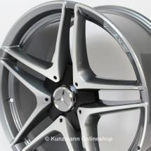 AMG 19 inch rim set | C-Class W205 | 5-double-spoke design | himalaya grey / polished | A2054011900/20007X21-Satz