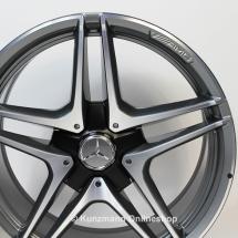 AMG 19 inch rim set | C-Class W205 | 5-double-spoke design | himalaya grey / polished | A2054011900/20007X21-Satz