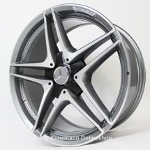 AMG 19 inch rim set | C-Class W205 | 5-double-spoke design | himalaya grey / polished | A2054011900/20007X21-Satz