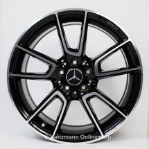 AMG 19-inch alloy-wheel-set | Mercedes-Benz C-Class W205 | 5-twin-spoke wheel | black | A2054012200/23007X23-Satz