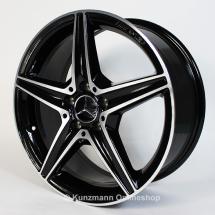 C 43 AMG 18-inch aluminium-wheel-set 5-spoke black C-Class W205 original Mercedes-Benz | A2054014800/72007X23-Satz