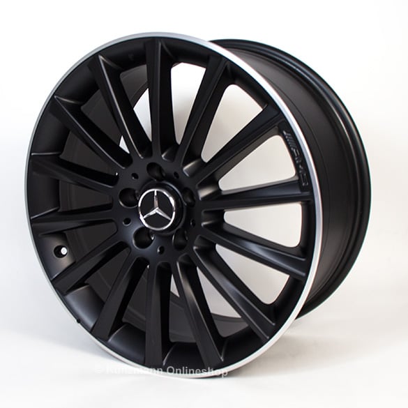 C 43 AMG 19 inch alloy wheel set Mercedes-Benz C-Class W205 multi-spoke wheel black matted | A2054015400/66007X71-Satz