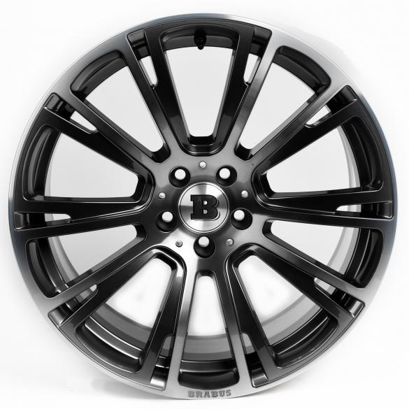 Brabus 19 inch light-alloy-rims set Monoblock R Liquid titanium smoked anthracite fully polished 5-double spokes design C-Class W205 | Mono-R-205