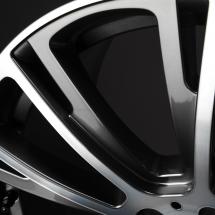 Brabus 19 inch light-alloy-rims set Monoblock R Liquid titanium smoked anthracite fully polished 5-double spokes design C-Class W205 | Mono-R-205