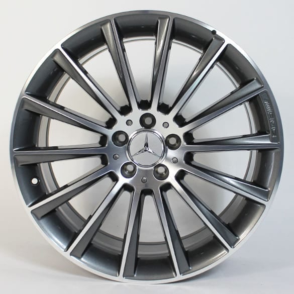 AMG 19-inch alloy wheel set Mercedes-Benz C-Class W205 multi-spoke wheel titanium gray