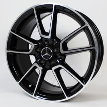 AMG 19-inch alloy-wheel-set | Mercedes-Benz C-Class W205 | 5-twin-spoke wheel | black | A2054012200/23007X23-Satz