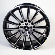 AMG multi-spoke rim set 20 inch black shiny E-Class W213 genuine Mercedes-Benz | A21340122/2300-7X23