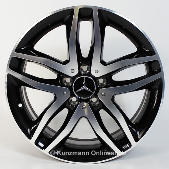18 inch alloy rims set GLA X156 black / polished genuine Mercedes-Benz