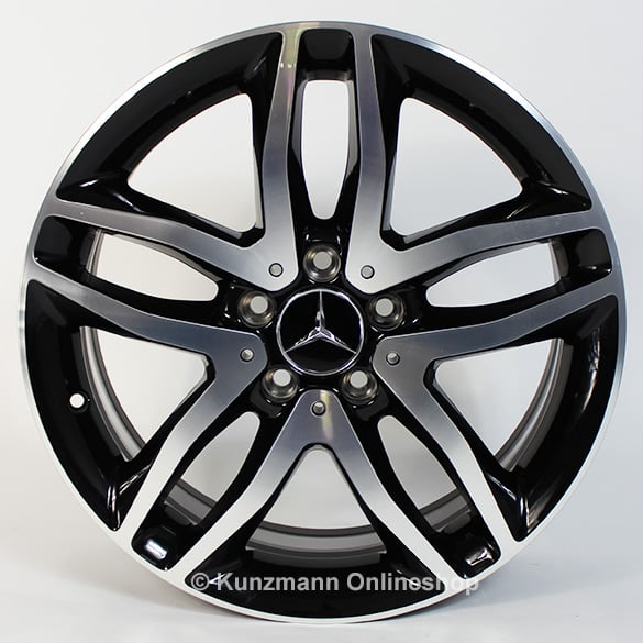 18 inch alloy rims set GLA X156 black / polished genuine Mercedes-Benz