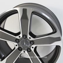 5 spoke rim set | 19 inch | GLA X156 | Genuine Mercedes-Benz | tremolite grey | A15640103007X44-GLA