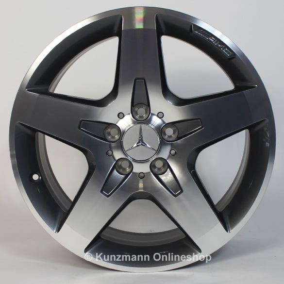 AMG 18-inch light alloy wheel set Mercedes-Benz GLA X156 5-spoke wheel polished / grey