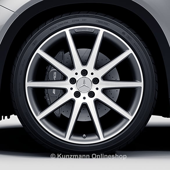 AMG 20 inch rim set Mercedes-Benz GLA X156 10-spoke-wheel titanium grey polished