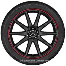 AMG 20 inch rim set Mercedes-Benz GLA X156 10-spoke-wheel black with red flange | A15640104023594-Satz