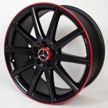 AMG 20 inch rim set Mercedes-Benz GLA X156 10-spoke-wheel black with red flange | A15640104023594-Satz